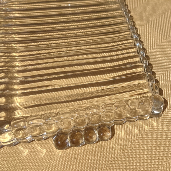 Hazel Atlas Ribbed, Ball & 3 Sectioned Clear Glass Snack, Ashtray Cup EUC MCM - Picture 5 of 9